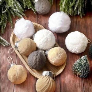 10 pcs Ornament Set Christmas beige white gray sweater